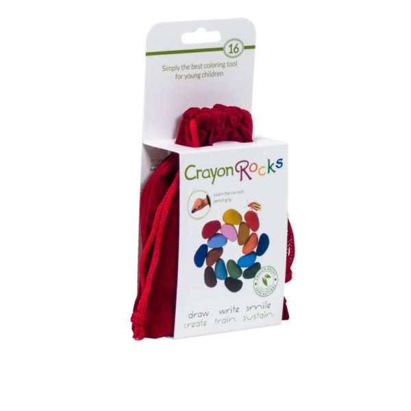 Crayon Rocks in rotem Samtbeutel (16 Farben) – Bild 2